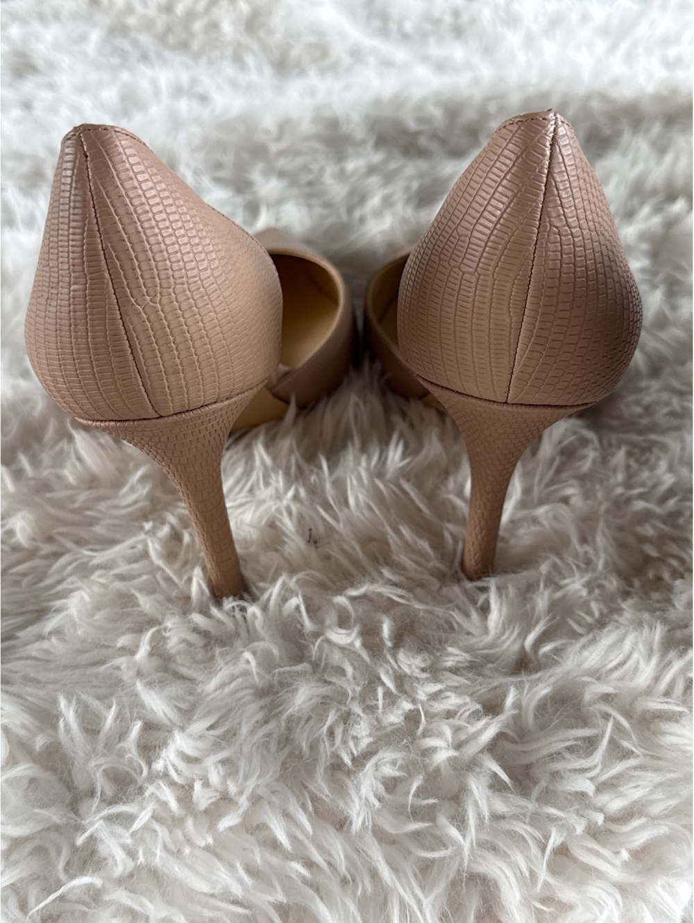 Nine West Nude Textured Pointed Toe Pumps Size 10M - Picture 4 of 8